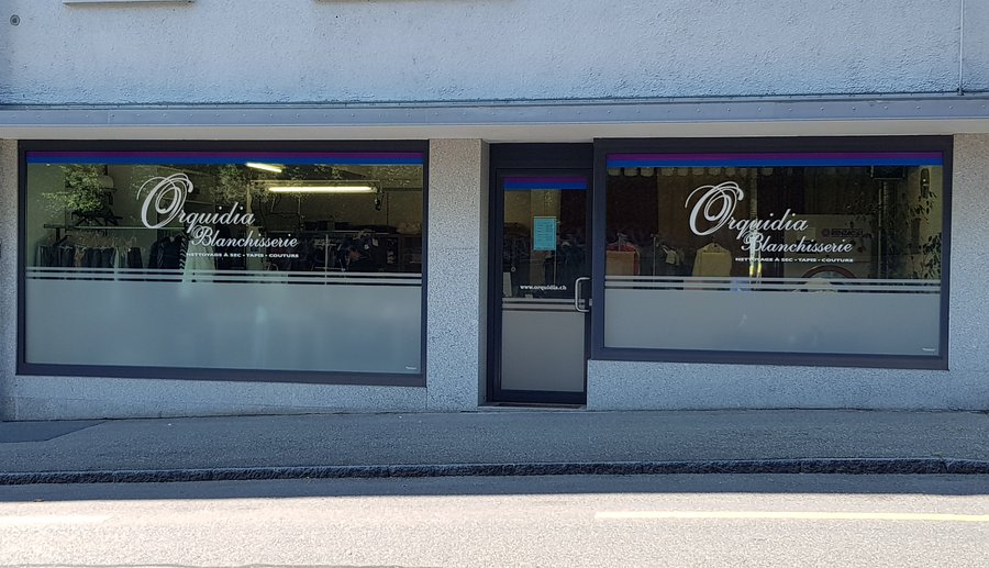 Fachada da lavandaria Orquidia em Genebra